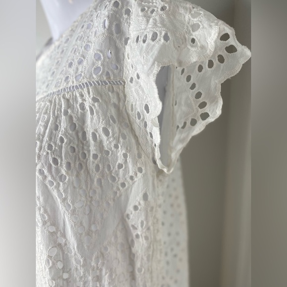 VZ Vanessa Zani NWT White Eyelet Lace Dress. Made in Italy  Pictured AS IS - Picture 6 of 10